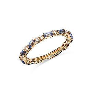 Suzanne Kalan 18K Yellow Gold Fireworks Blue Sapphire & Diamond Eternity Band- 4347203