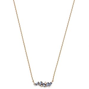 Suzanne Kalan 18K Yellow Gold Fireworks Blue Sapphire & Diamond Scattered Cluster Bar Necklace, 16-18- 4347194