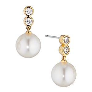 Nadri Cubic Zirconia & Nacre Pearl Drop Earrings- 4409152