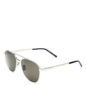 Saint Laurent Brow Bar Aviator Sunglasses, 57mm- 4341572