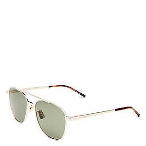 Saint Laurent Brow Bar Aviator Sunglasses, 57mm- 4341572