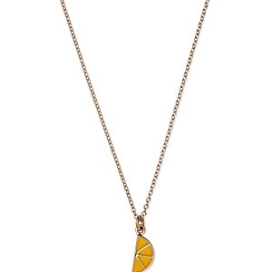 Moon & Meadow 14K Yellow Gold Enamel Lemon Wedge Pendant Necklace, 15-16- 4372511