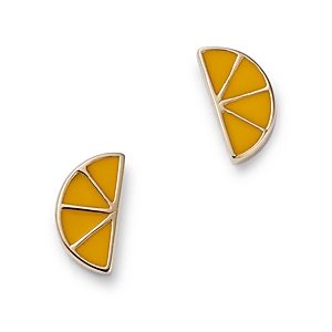 Moon & Meadow 14K Yellow Gold Enamel Lemon Wedge Stud Earrings- 4372498