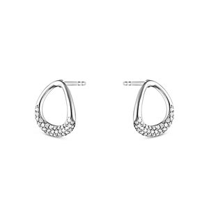 Georg Jensen Sterling Silver Offspring Pave Diamond Stud Earrings- 4438973