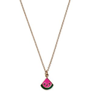 Moon & Meadow 14K Yellow Gold Enamel Watermelon Pendant Necklace, 15-16- 4372509