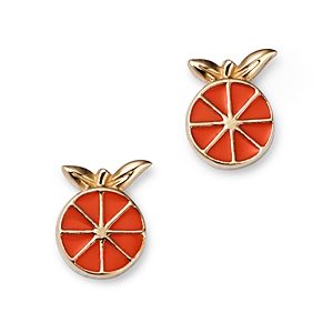 Moon & Meadow 14K Yellow Gold Enamel Orange Fruit Stud Earrings- 4372497