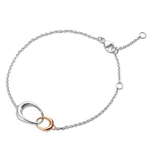 Georg Jensen Sterling Silver & 18K Rose Gold Offspring Link Bracelet- 4438956