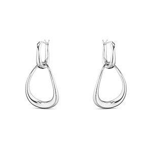 Georg Jensen Sterling Silver Offspring Double Drop Earrings- 4438959