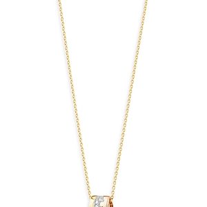 Georg Jensen 18K Rose, White & Yellow Gold Fusion Diamond Pave Puzzle Inspired Pendant Necklace, 17.72- 4430824