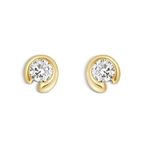 Georg Jensen 18K Yellow Gold 0.20 ct. Diamond Mercy Stud Earrings- 4439205