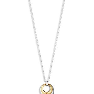 Georg Jensen 18K Yellow Gold & Sterling Silver Curve Circle Pendant Necklace, 17.72- 4438981