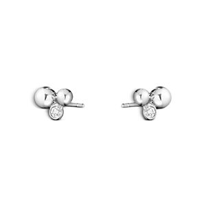 Georg Jensen Sterling Silver Moonlight Grapes Diamond Bezel Ball Cluster Stud Earrings- 4439110