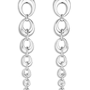 Georg Jensen Sterling Silver Offspring Link Drop Statement Earrings- 4439123