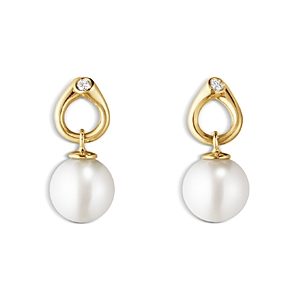 Georg Jensen 18K Yellow Gold Magic Cultured Freshwater Pearl & Diamond Drop Earrings- 4438896