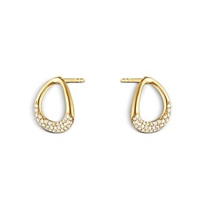 Georg Jensen 18K Yellow Gold Offspring Diamond Open Stud Earrings- 4438876