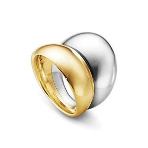 Georg Jensen 18K Gold & Sterling Silver Curve Sculptural Ring- 4439008