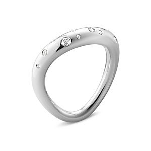 Georg Jensen Sterling Silver Offspring Diamond Wavy Ring- 4439052