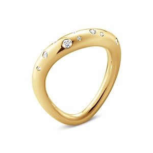 Georg Jensen 18K Yellow Gold Offspring Diamond Wavy Ring- 4439019