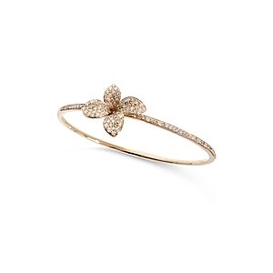 Pasquale Bruni 18K Rose Gold Petit Garden White & Champagne Diamond Pave Flower Bangle Bracelet- 4190876