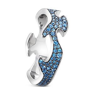 Georg Jensen 18K White Gold Fusion Blue Sapphire Cloud Centre Ring- 4439077