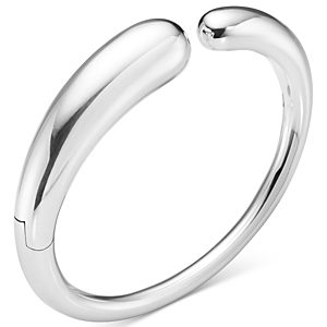 Georg Jensen Sterling Silver Mercy Sculptural Hinged Bangle Bracelet- 4439024