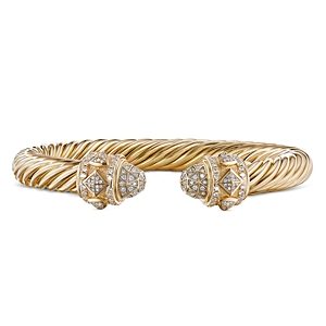 David Yurman Renaissance Bracelet in 18K Yellow Gold with Pave Diamonds- 4360710