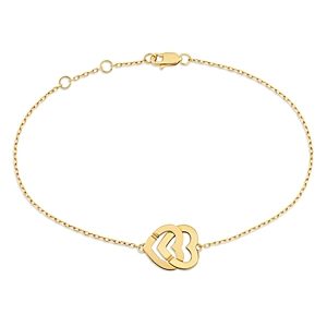 Dinh Van 18K Yellow Gold Double Coeurs Heart Chain Link Bracelet- 4443883