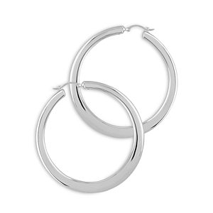 Bloomingdale's Flat Tapered Large Hoop Earrings in Sterling Silver - 100% Exclusive- 4469039