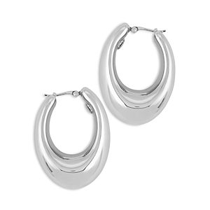 Bloomingdale's Polished Oval Tapered Hoop Earrings in Sterling Silver - 100% Exclusive- 4469040