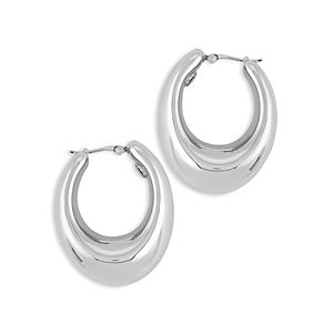 Bloomingdale's Oval Puff Hoop Earrings in Sterling Silver - 100% Exclusive- 4469038