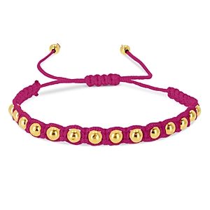 Rachel Reid 14K Yellow Gold Blue Nylon Cord Bolo Bracelet- 4464868