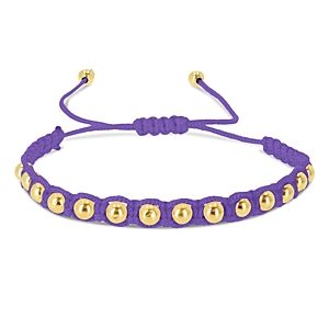 Rachel Reid 14K Yellow Gold Blue Nylon Cord Bolo Bracelet- 4464868