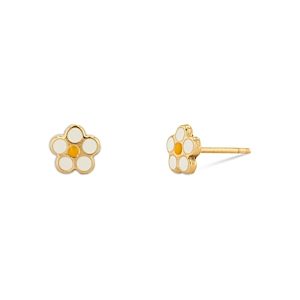 Rachel Reid 14K Yellow Gold Enamel Flower Stud Earrings- 4464875