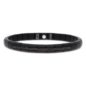 Roberto Demeglio Men's Pura Black Diamond & 18K White Gold Small Stretch Bracelet- 4460968