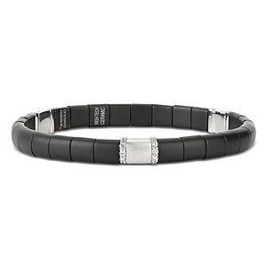 Roberto Demeglio 18K White Gold & Black Ceramic Pura Diamond Stretch Bracelet- 4459878