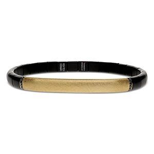 Roberto Demeglio Men's Manetta Black Diamond & 18K Yellow Gold Edge Stretch Bracelet- 4460860