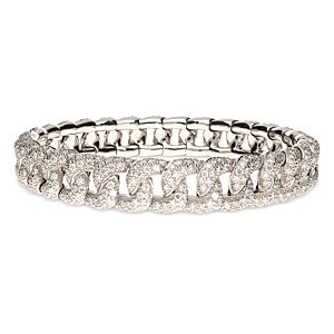 Roberto Demeglio 18K White Gold Groumette Diamond Small Stretch Bracelet- 4459875