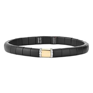 Roberto Demeglio 18K Yellow Gold & Black Ceramic Pura Diamond Stretch Bracelet- 4459859