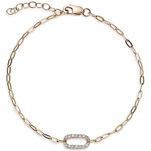Bloomingdale's Diamond Large Single Link Chain Bracelet in 14K Yellow Gold, 0.15 ct. t.w. - 100% Exclusive- 4367237