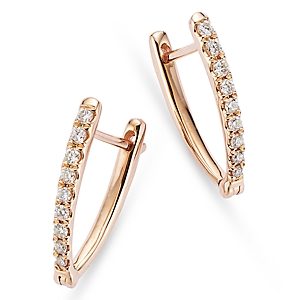 Bloomingdale's Diamond V Hoop Earrings in 14K Rose Gold, 0.20 ct. t.w. - 100% Exclusive- 4367243