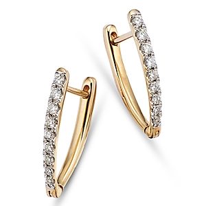 Bloomingdale's Diamond V Hoop Earrings in 14K Yellow Gold, 0.20 ct. t.w. - 100% Exclusive- 4367218