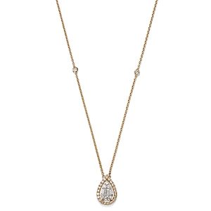 Bloomingdale's Diamond Pear Halo Cluster Pear Pendant Necklace in 14K Yellow Gold, 0.40 ct. t.w. - 100% Exclusive- 4367225