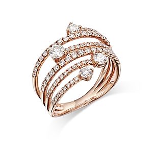 Bloomingdale's Diamond Multirow Ring in 14K Rose Gold, 1.15 ct. t.w. - 100% Exclusive- 4424748