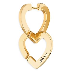 Dinh Van 18K Yellow Double Coeurs Single Heart Hoop Earring- 4443894