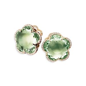 Pasquale Bruni 18K Rose Gold Bon Ton Prasiolite & Diamond Dolce Vita Stud Earrings- 4383429