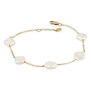 Bloomingdale's Cultured Freshwater Coin Multi Pearl Link Bracelet in 14K Yellow Gold - 100% Exclusive- 4466884