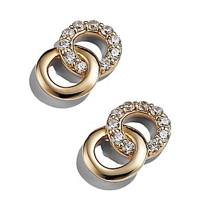 Bloomingdale's Diamond Double O Stud Earrings in 14K Yellow Gold, 0.17 ct. t.w. - 150th Anniversary Exclusive- 4442264