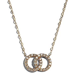 Bloomingdale's Diamond Double O Pendant Necklace in 14K Yellow Gold, 0.25 ct. t.w. - 150th Anniversary Exclusive- 4442262