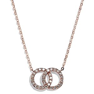 Bloomingdale's Diamond Double O Pendant Necklace in 14K Rose Gold, 0.25 ct. t.w. - 150th Anniversary Exclusive- 4442261