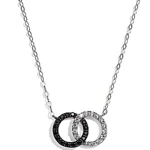 Bloomingdale's White & Black Diamond Double O Pendant Necklace in 14K White Gold, 0.25 ct. t.w. - 150th Anniversary Exclusive- 4470940
